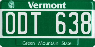 VT license plate ODT638