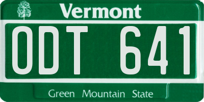 VT license plate ODT641
