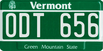 VT license plate ODT656