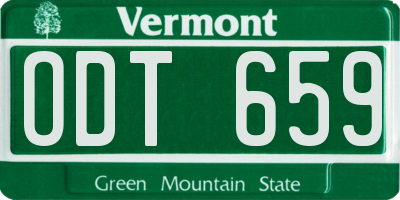 VT license plate ODT659