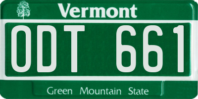 VT license plate ODT661