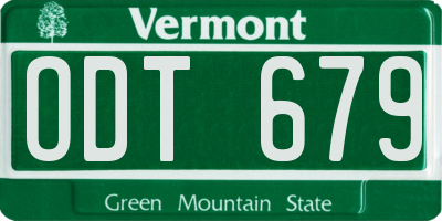 VT license plate ODT679