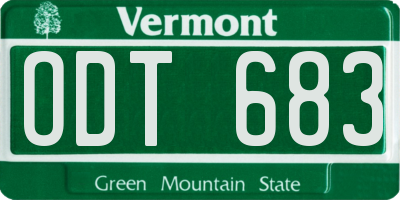VT license plate ODT683