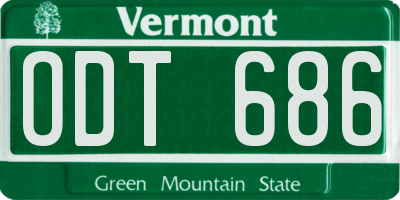 VT license plate ODT686
