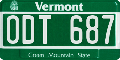 VT license plate ODT687