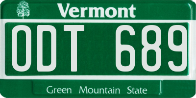 VT license plate ODT689