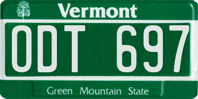 VT license plate ODT697