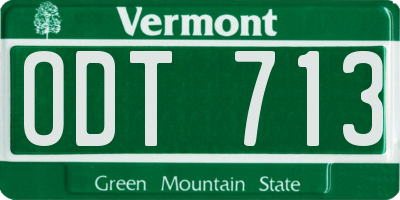 VT license plate ODT713