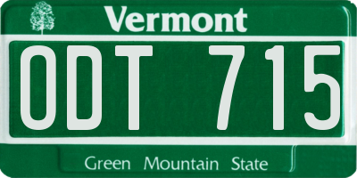 VT license plate ODT715