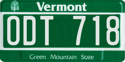 VT license plate ODT718