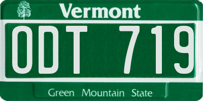 VT license plate ODT719