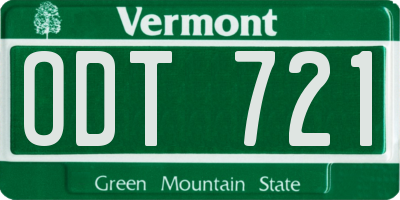 VT license plate ODT721