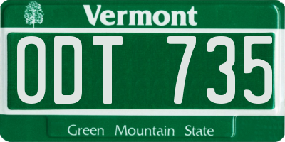 VT license plate ODT735