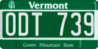 VT license plate ODT739