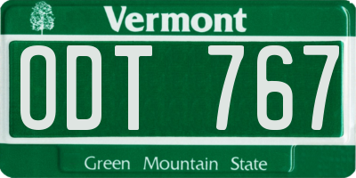 VT license plate ODT767
