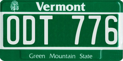 VT license plate ODT776