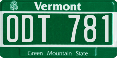 VT license plate ODT781