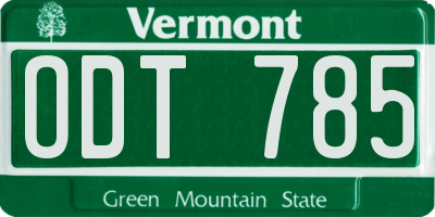 VT license plate ODT785