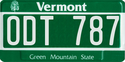 VT license plate ODT787