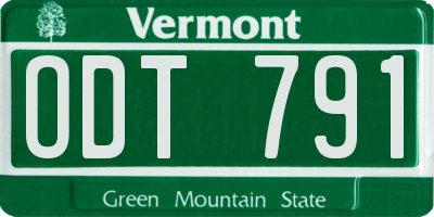 VT license plate ODT791