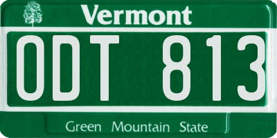 VT license plate ODT813
