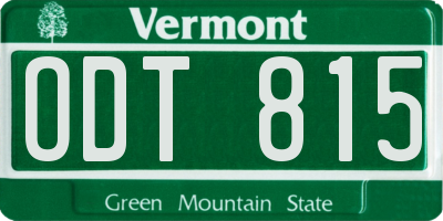 VT license plate ODT815