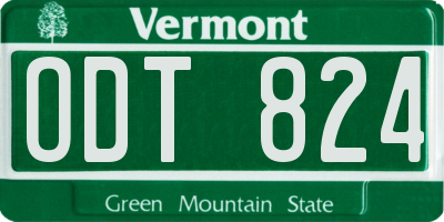 VT license plate ODT824