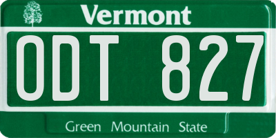 VT license plate ODT827