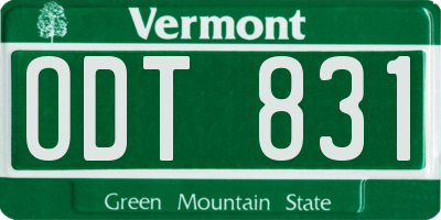 VT license plate ODT831