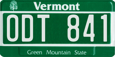 VT license plate ODT841