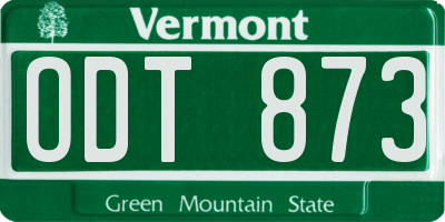 VT license plate ODT873