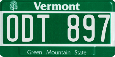 VT license plate ODT897