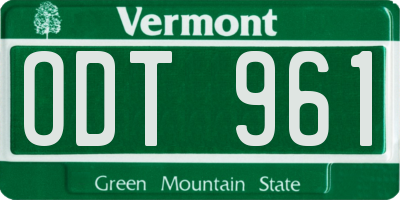 VT license plate ODT961