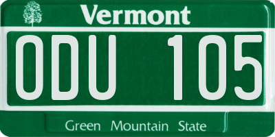 VT license plate ODU105