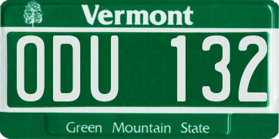 VT license plate ODU132