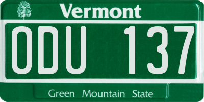VT license plate ODU137
