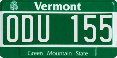 VT license plate ODU155