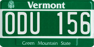VT license plate ODU156