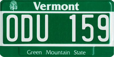 VT license plate ODU159