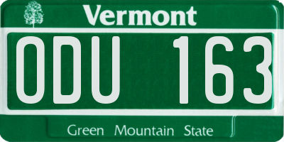 VT license plate ODU163