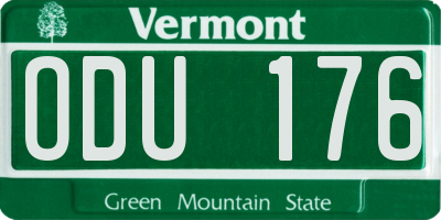 VT license plate ODU176