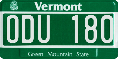 VT license plate ODU180