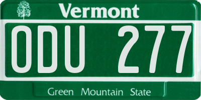 VT license plate ODU277