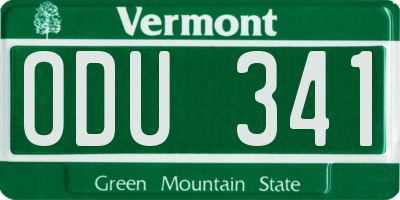 VT license plate ODU341