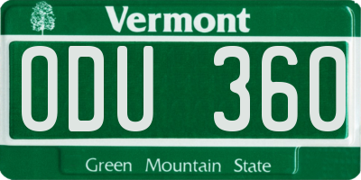 VT license plate ODU360