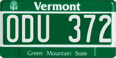 VT license plate ODU372