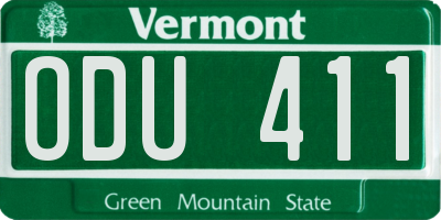VT license plate ODU411