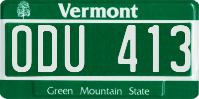 VT license plate ODU413