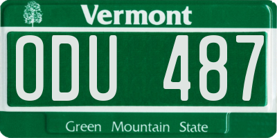 VT license plate ODU487