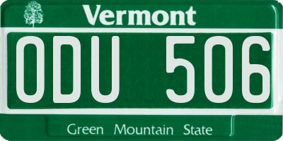 VT license plate ODU506